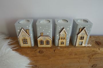 Dřevěné adventní svícny