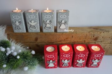 Adventní svícny s andělíčky - různé barvy