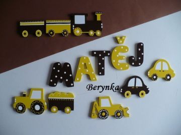 Dřevěná písmenka "puntíkatá"