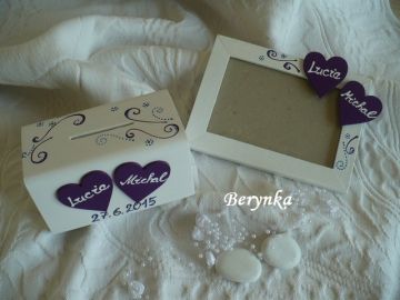 Dřevěný fotorámeček - svatební