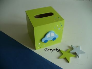 Krabička na kapesníky s autíčkem