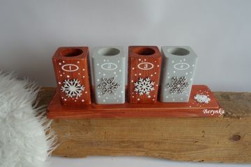 Dřevěné adventní svícny