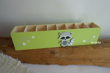 Dřevěný stojánek na pastelky - 8 komorový - různé motivy