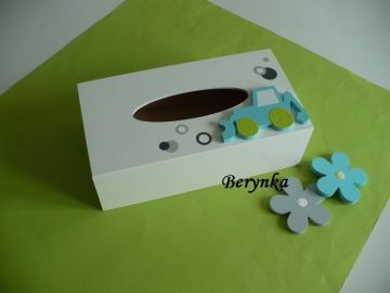 Krabička na kapesníky s bagrem