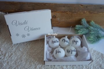 Dárková krabička na vánoční baňky