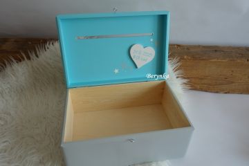 Pokladnička - bedýnka s medvídkem se srdíčkem