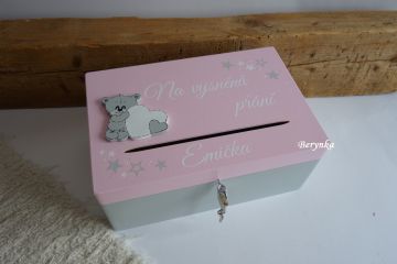 Dřevěná bedýnka - pokladnička