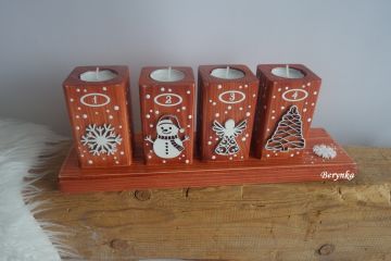 Adventní svícny s kombinovanými motivy - různé barvy