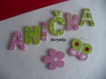 Dřevěná písmenka "ve stylu green gate"