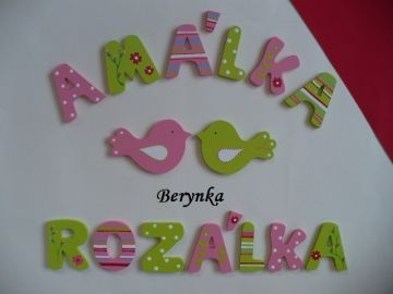 Dřevěná písmenka "ve stylu green gate"