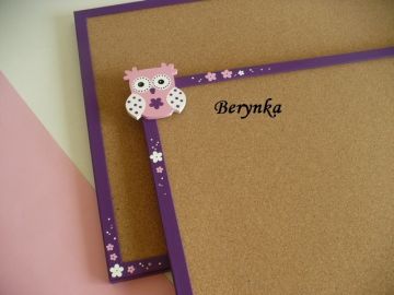 Dřevěné dekorace - tmavě fialová, růžová, bílá