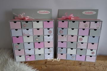 Šperkovnice s adventním kalendářem - v růžové a šedé