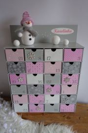 Šperkovnice s adventním kalendářem - v růžové a šedé