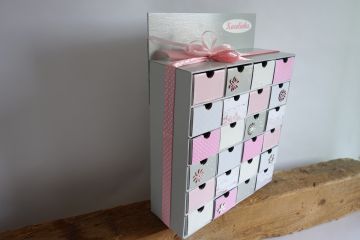 Šperkovnice s adventním kalendářem - v růžové a šedé