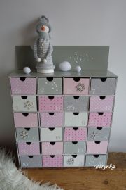 Šperkovnice s adventním kalendářem - v růžové a šedé