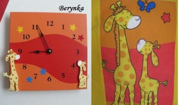 Hodiny se žirafami - kulaté/čtvercové