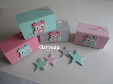 Dřevěná pokladnička se sovičkou