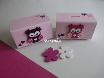 Dřevěná pokladnička se sovičkou