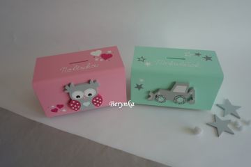 Dřevěná pokladnička pro děti