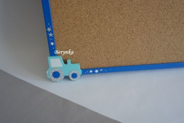 Dřevěné dekorace - tyrkysové s tmavě modrou