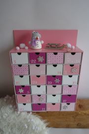 Adventní kalendář *růžový* - se sněhulákem - různá provedení