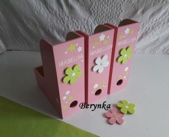 Dřevěný šanon s kytičkou