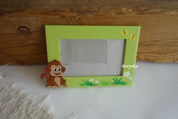 Dřevěný fotorámeček se zvířátky