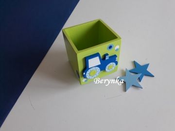 Dřevěné dekorace - modro-zelená - kolečka