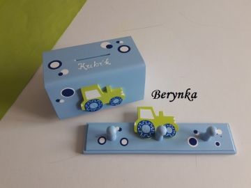 Dřevěné dekorace - modro-zelená - kolečka