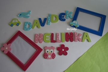 Dřevěná písmenka "s čárkováním"