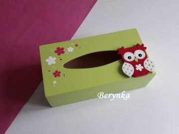 Dřevěné dekorace - zelená a malinová s růžovou