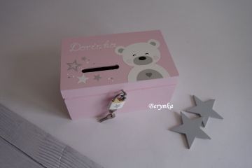 Pokladnička s medvídkem v nordic stylu