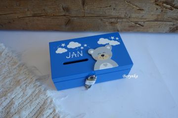 Pokladnička s medvídkem v nordic stylu