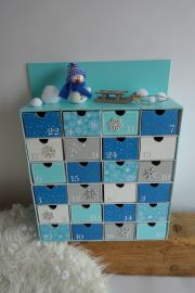 Adventní kalendář *tyrkysový* se sněhulákem - různá provedení