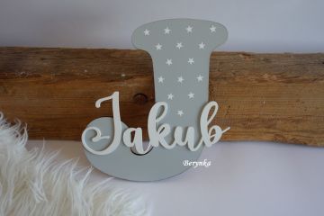 Dřevěné písmeno se jménem