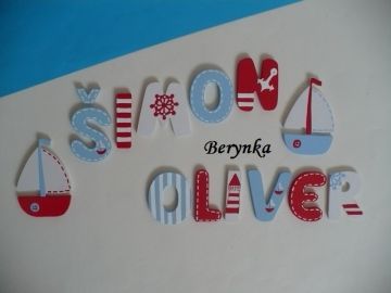 Dřevěná písmenka "s námořnickými obrázky"