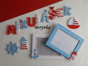 Dřevěná písmenka "s námořnickými obrázky"