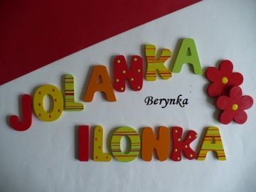 Dřevěná písmenka "proužky a puntíky"