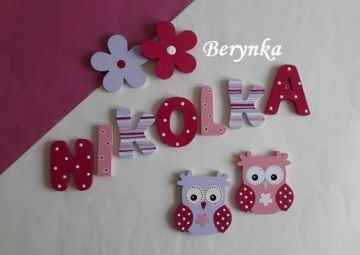 Dřevěná písmenka "proužky a puntíky"