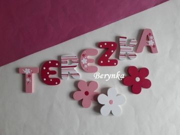 Dřevěná písmenka "proužky a puntíky"