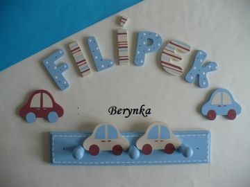 Dřevěná písmenka "proužky a puntíky"