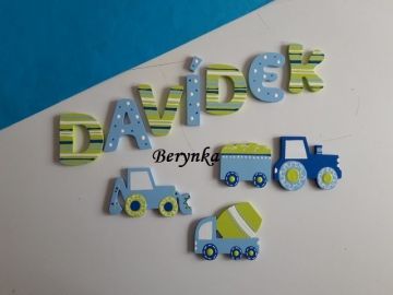 Dřevěná písmenka "proužky a puntíky"