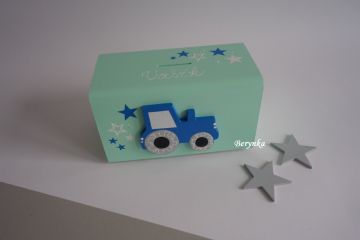 Dřevěná pokladnička - kasička pro děti