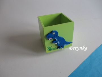 Dřevěné dekorace - zelené s dinosaury