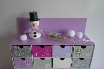 Šperkovnice s adventním kalendářem - ve fialovo-šedé